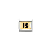 Nomination Composable Classic SCHWARZE BUCHSTABEN Edelstahl und 18K-Gold (02_B)